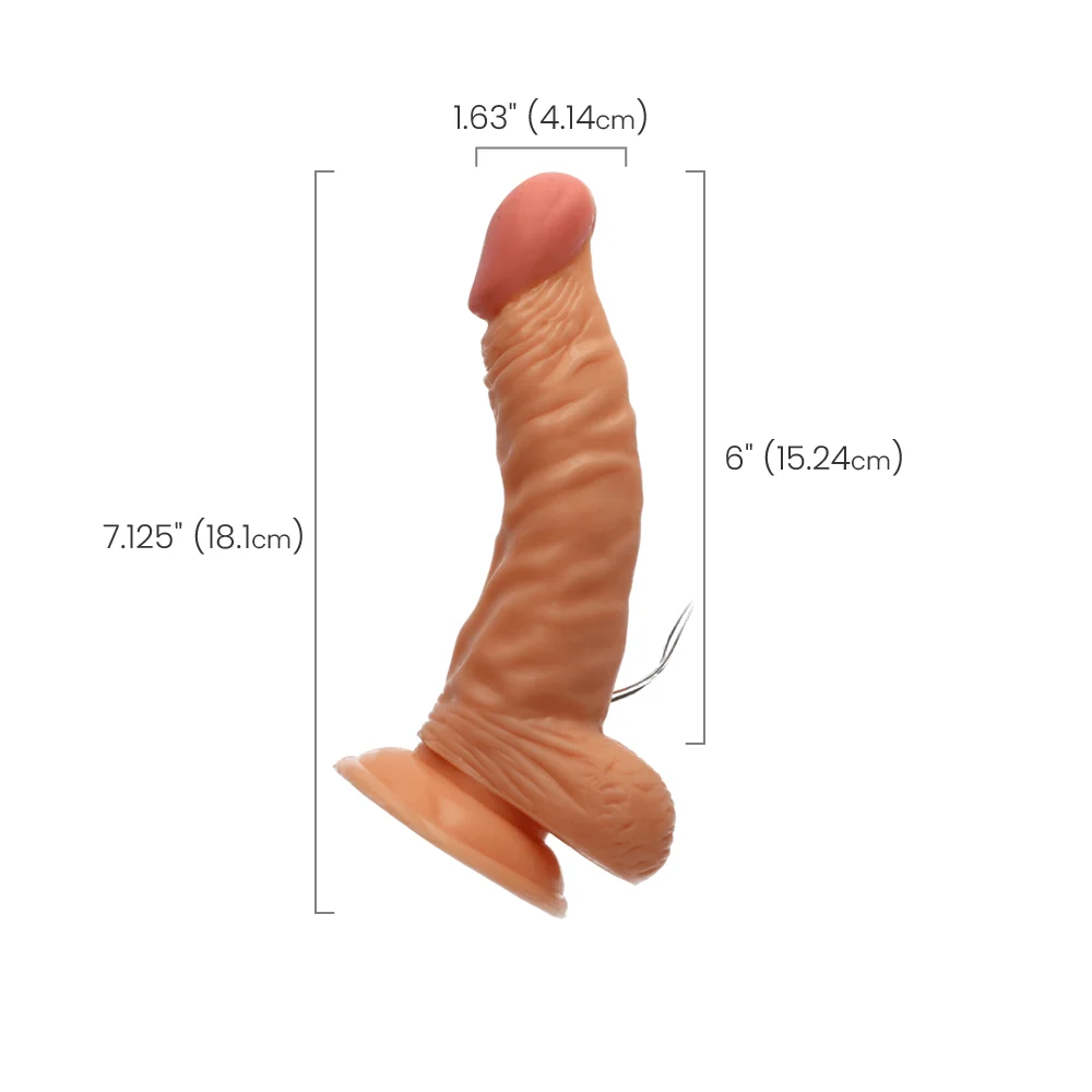 All American Whoppers 7" Vibrating Curved Dong With Balls