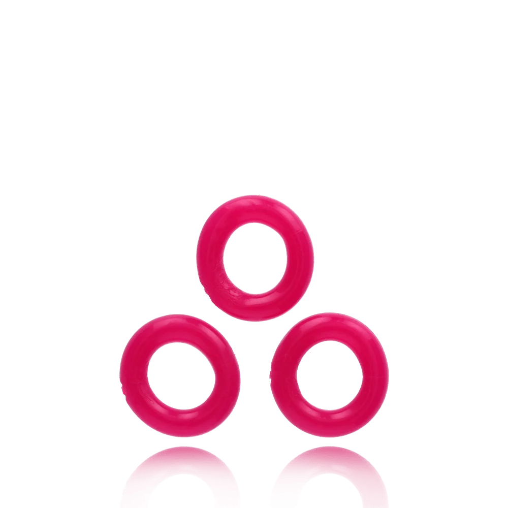 Oxballs Willy Rings 亮粉色超弹阴茎环 3 只装