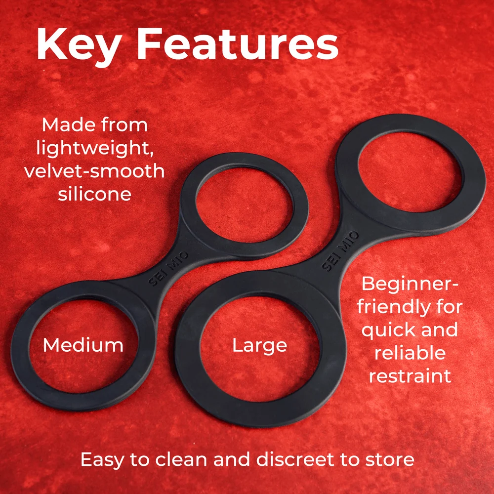 Sei Mio Handi-Cuffs Medium Silicone Restraint Cuffs for Easy Wear