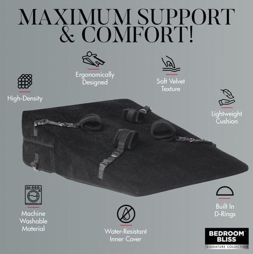 Bedroom Bliss XL Bondage Cushion with Cuffs and Connectors