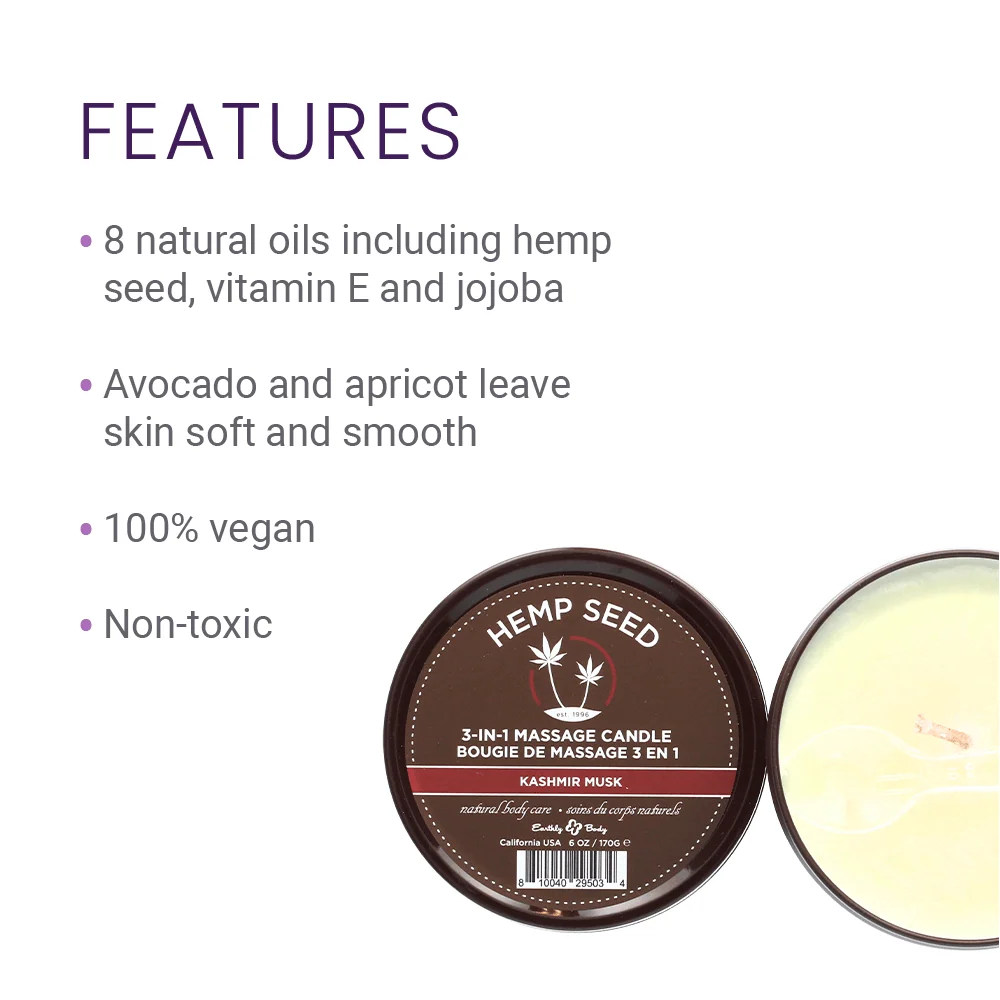 Hemp Seed Massage Candle That Melts into Warm Massage Oil