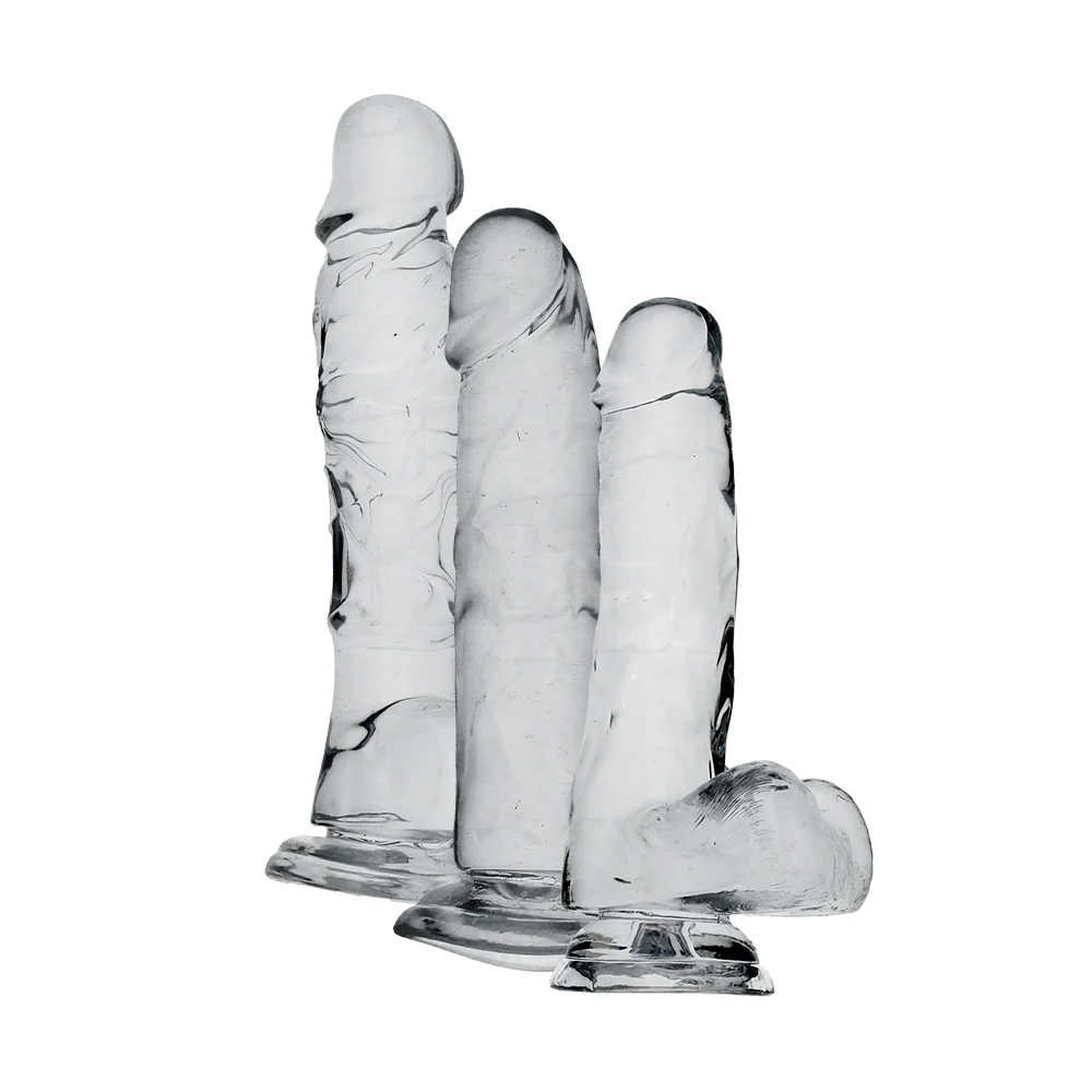 King Cock Clear Cock With Balls, Realistic Suction Cup Dildo