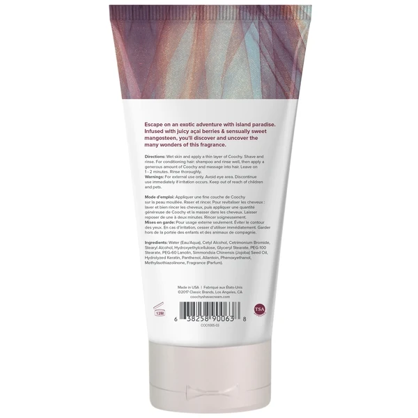 Coochy Shave Cream Island Paradise with Acai Berry and Mangosteen