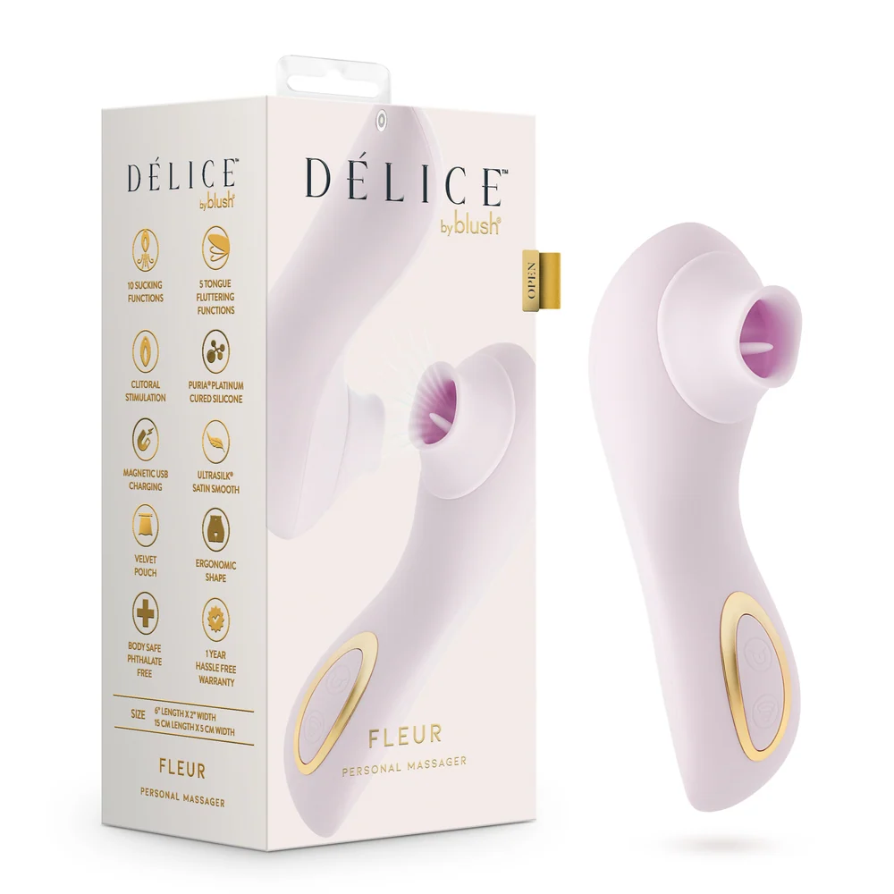 Blush Delice Fleur Fluttering Tongue and Suction Clitoral Vibrator