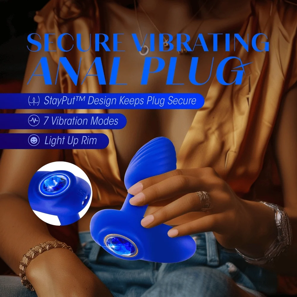 Blush Oh My Gem Mystery Sapphire Anal Plug with 7 Vibration Settings