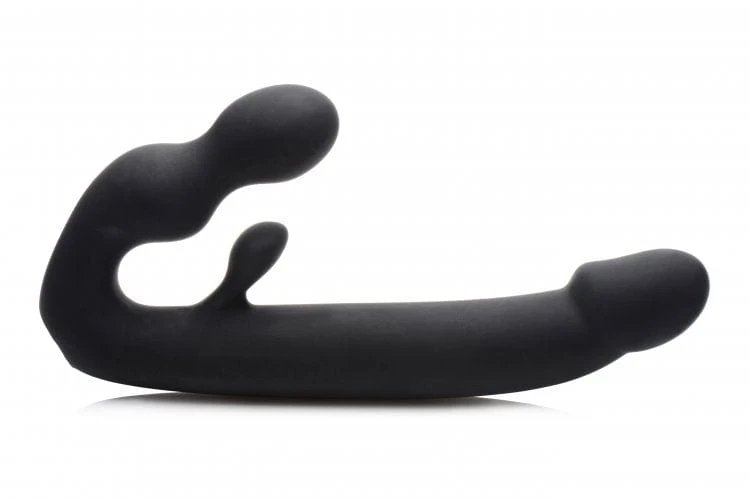 Strap-U Tri-Volver Vibrating Strapless Strap On with Dual Motors