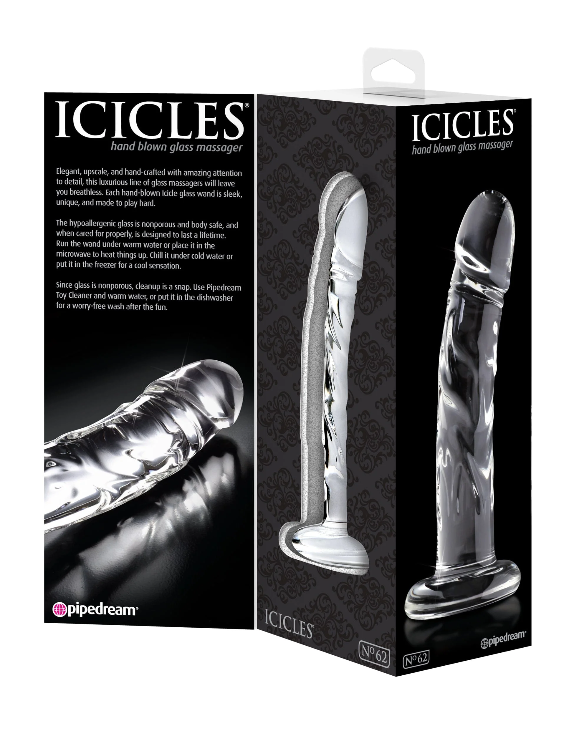 Icicles No. 62 逼真血管纹理玻璃按摩棒