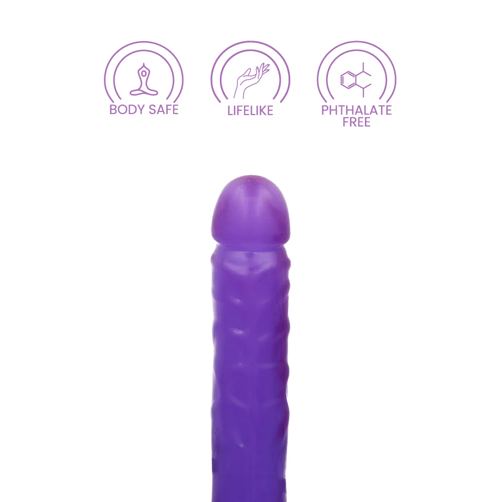Doc Johnson Crystal Jellies Jr Double Dong Soft Flexible 10 Inch Classic