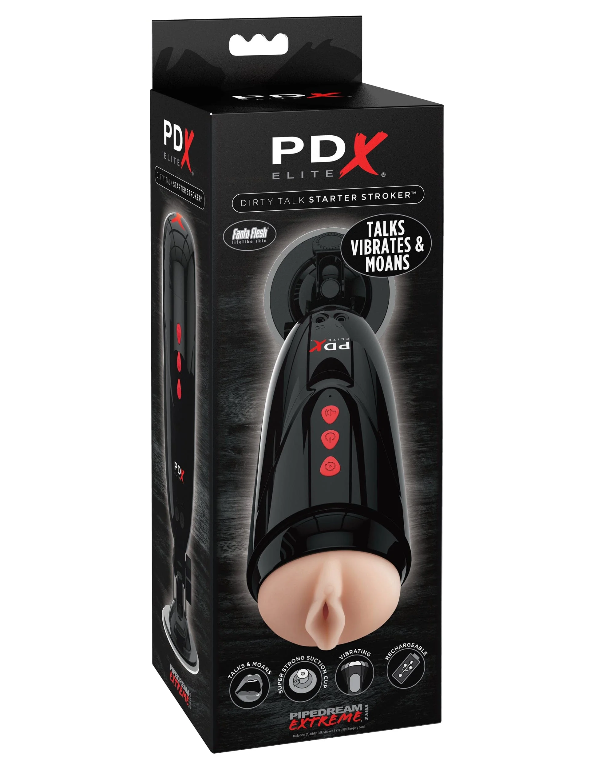 PDX Elite Dirty Talk Starter Stroker with Vibration and Voice