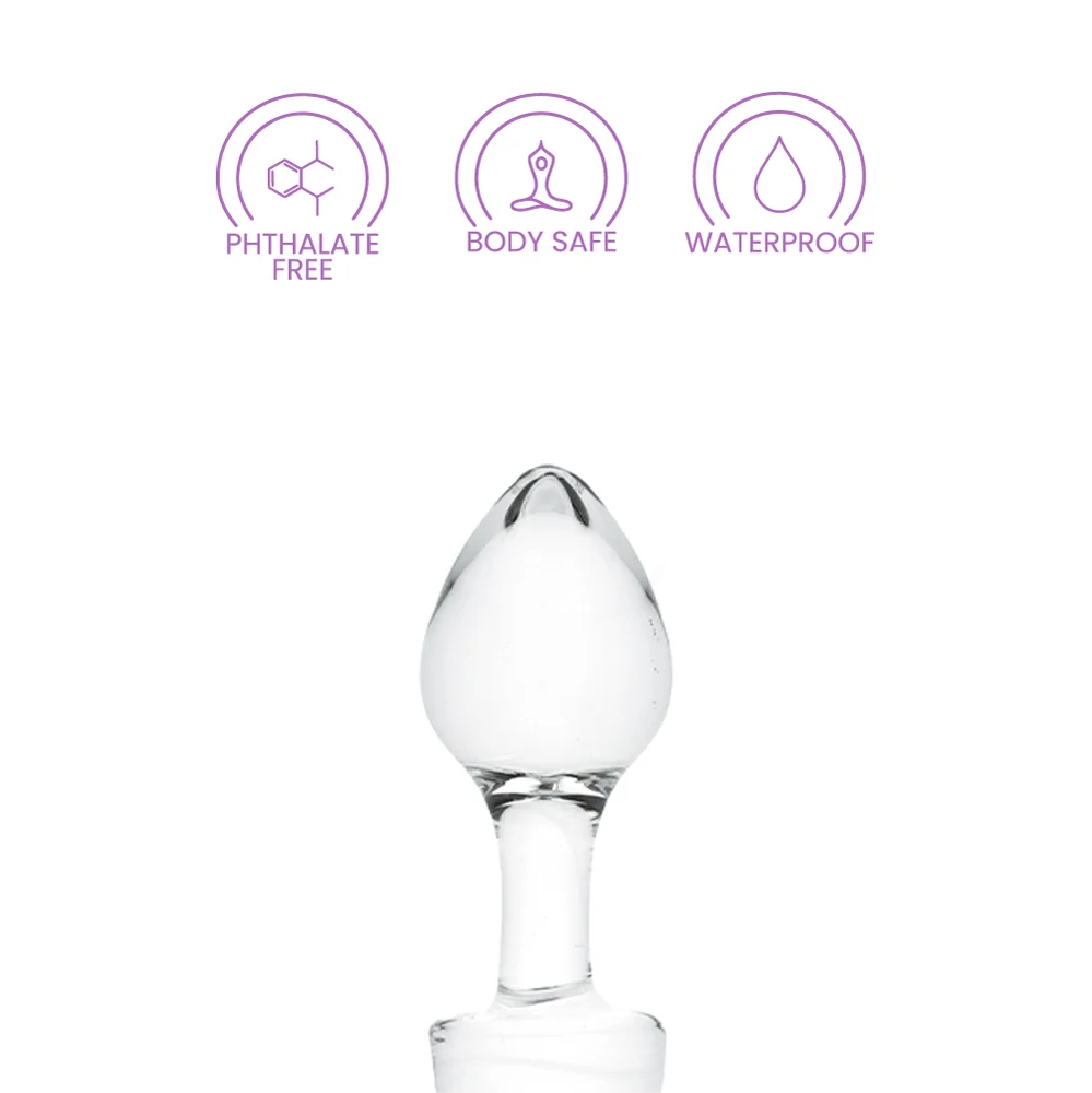 Icicles No 44 Clear Glass Plug for Anal Beginners