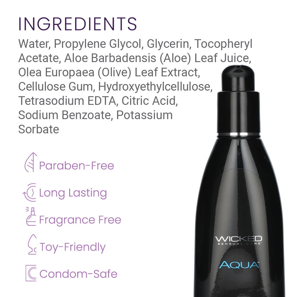 Wicked Sensual Aqua Water-Based Lubricant with Aloe and Vitamin E