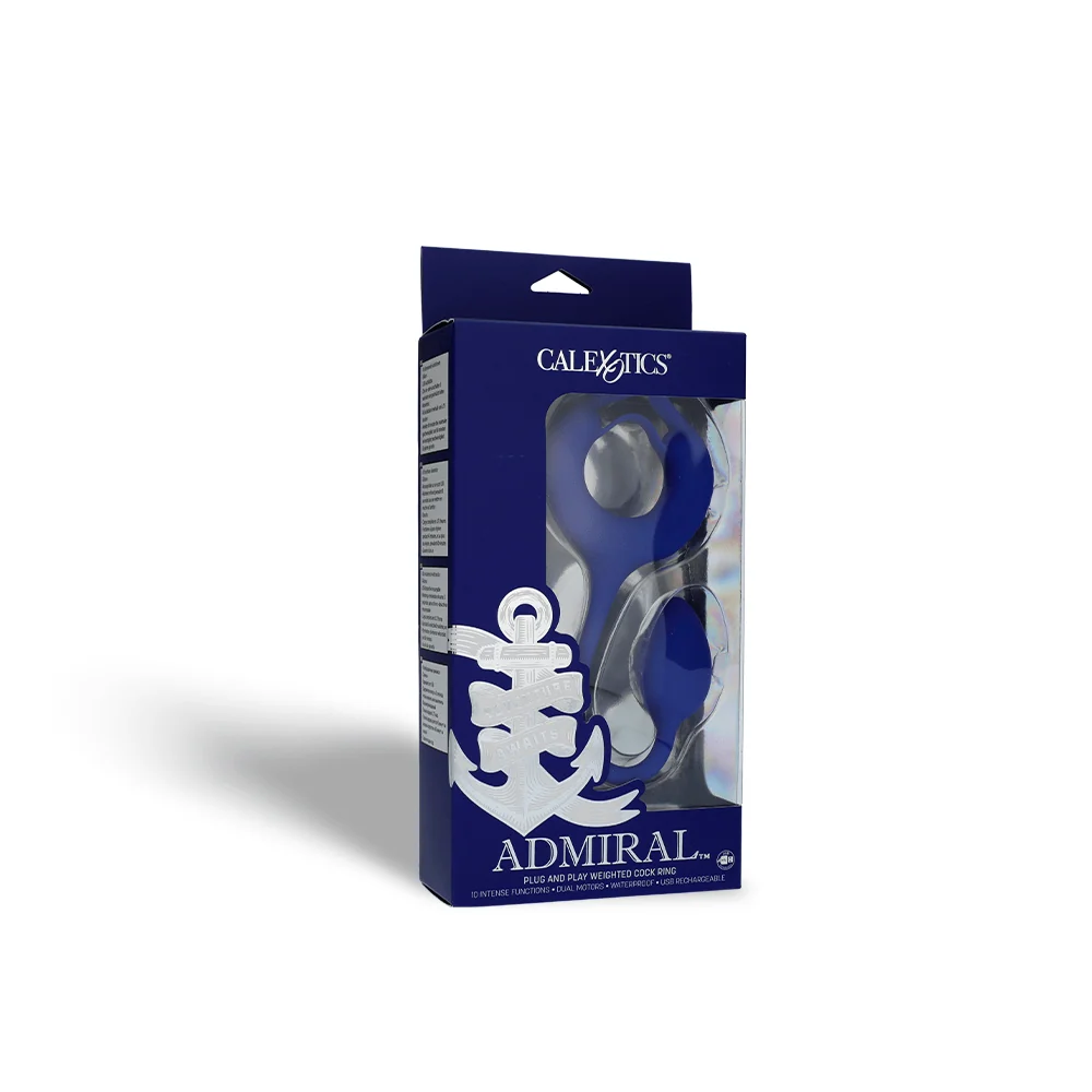 Admiral Plug and Play Weighted Silicone Cock Ring with 10 Vibration Functions