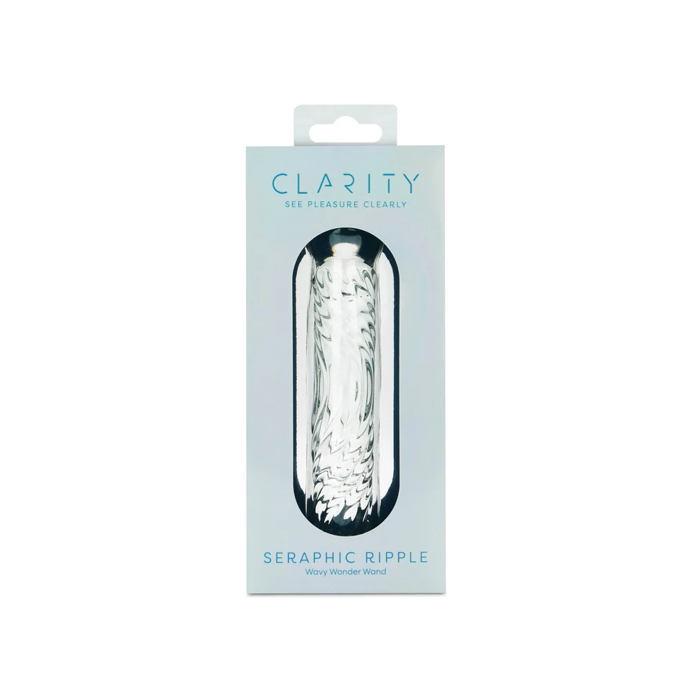 Clarity Seraphic Ripple 6.2-Inch Textured Glass Dildo with Wave Ridges