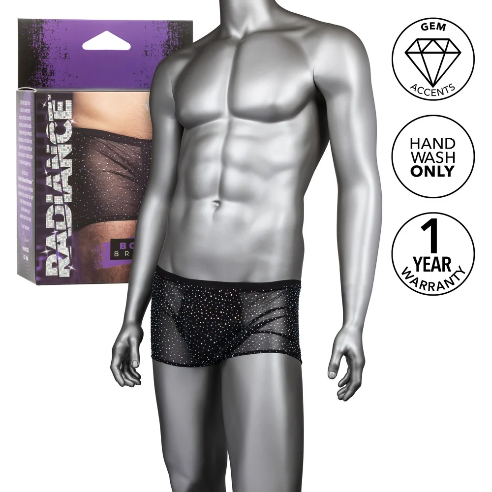 Radiance for Him Boxer Brief with Mesh Panel and Rhinestone Accents