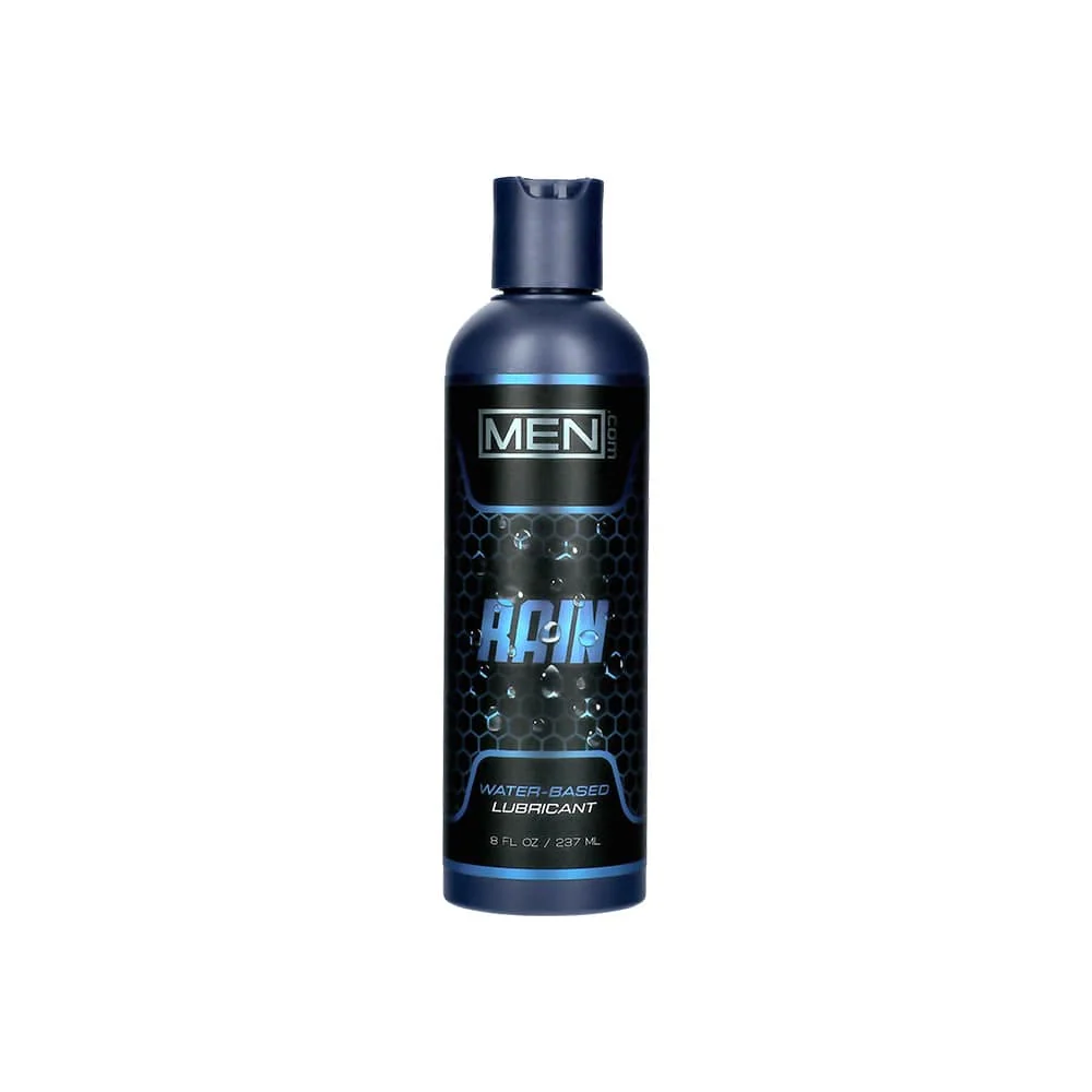 Men.com Rain 水基润滑剂 8oz 个人润滑剂，适合独自或伴侣使用