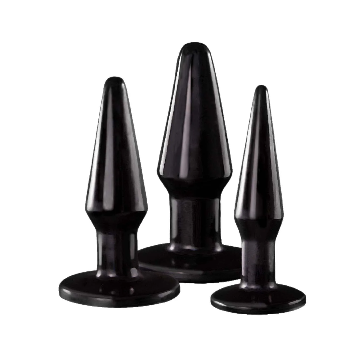 Ass-Sation 肛门训练肛塞套装 2 in Black，三种尺寸