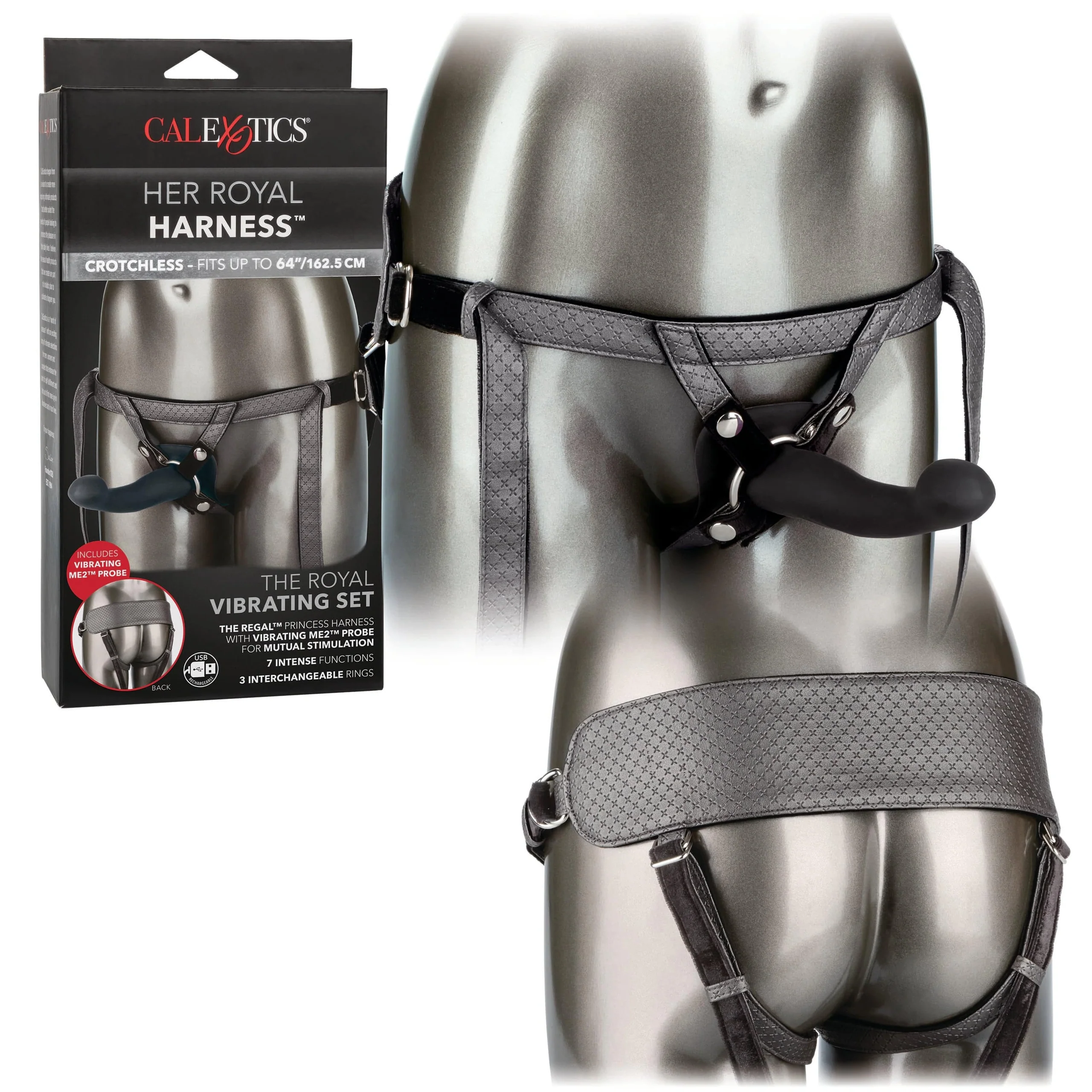 Her Royal Harness The Royal Vibrating Set with Probe and Three Rings