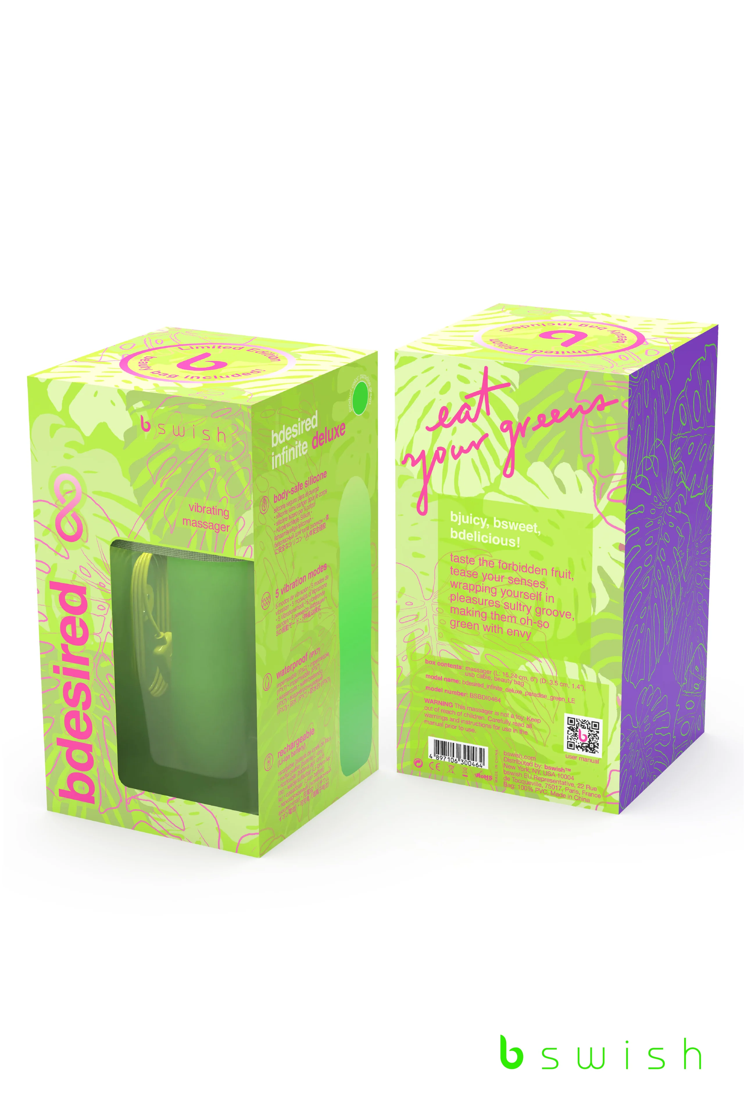 bDesired Infinite Deluxe Beauty Vibrator by bSWISH in Paradise Green