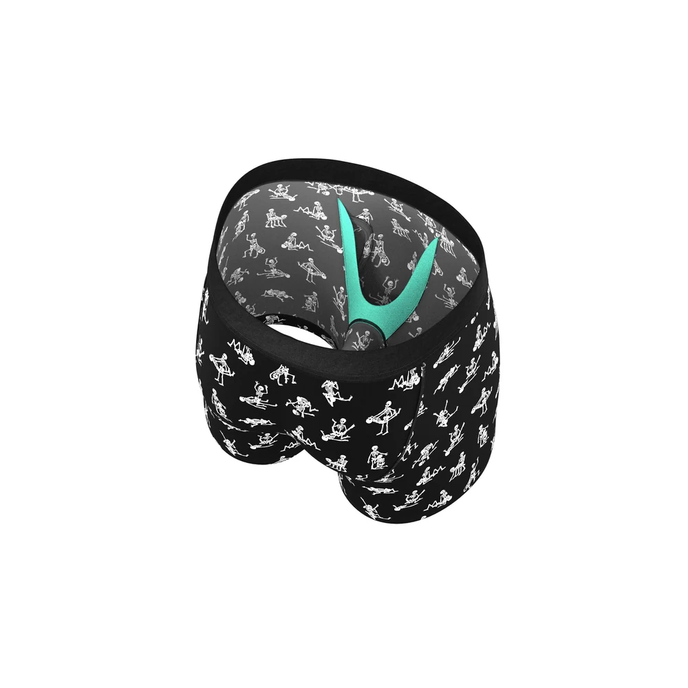 Bare Back Bones Glow in the Dark Skeleton Ball Hammock Pouch Underwear With Fly