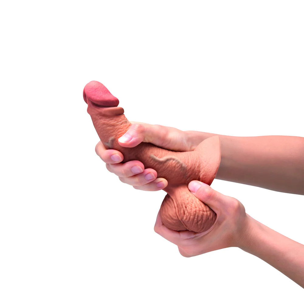 B-Vibe Slipskin Curved Realistic 6.5-Inch Silicone Dildo