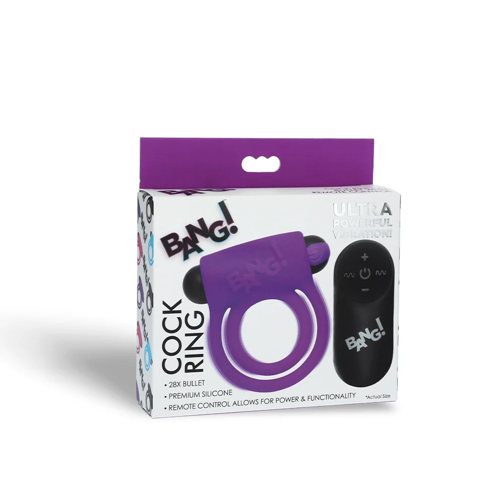 Bang! Remote Control Cock Ring With Two Stretchy Silicone Rings