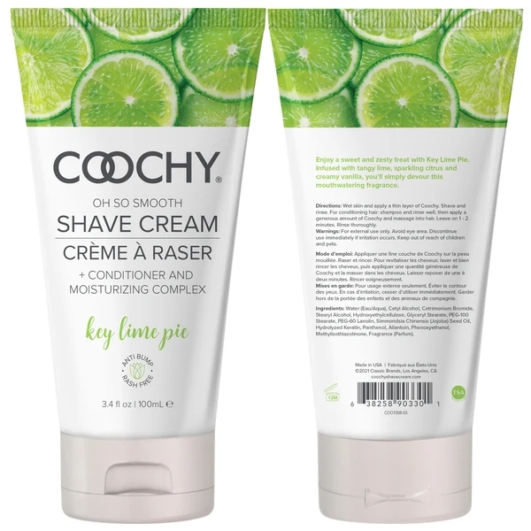 Coochy Shave Cream Key Lime Pie Scent for Bikini, Underarms and Legs