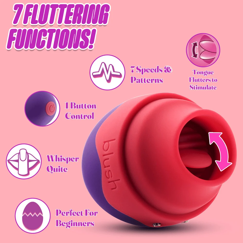 Blush Aria Flutter Tongue Purple Egg Vibrator with 7 Flicking Modes