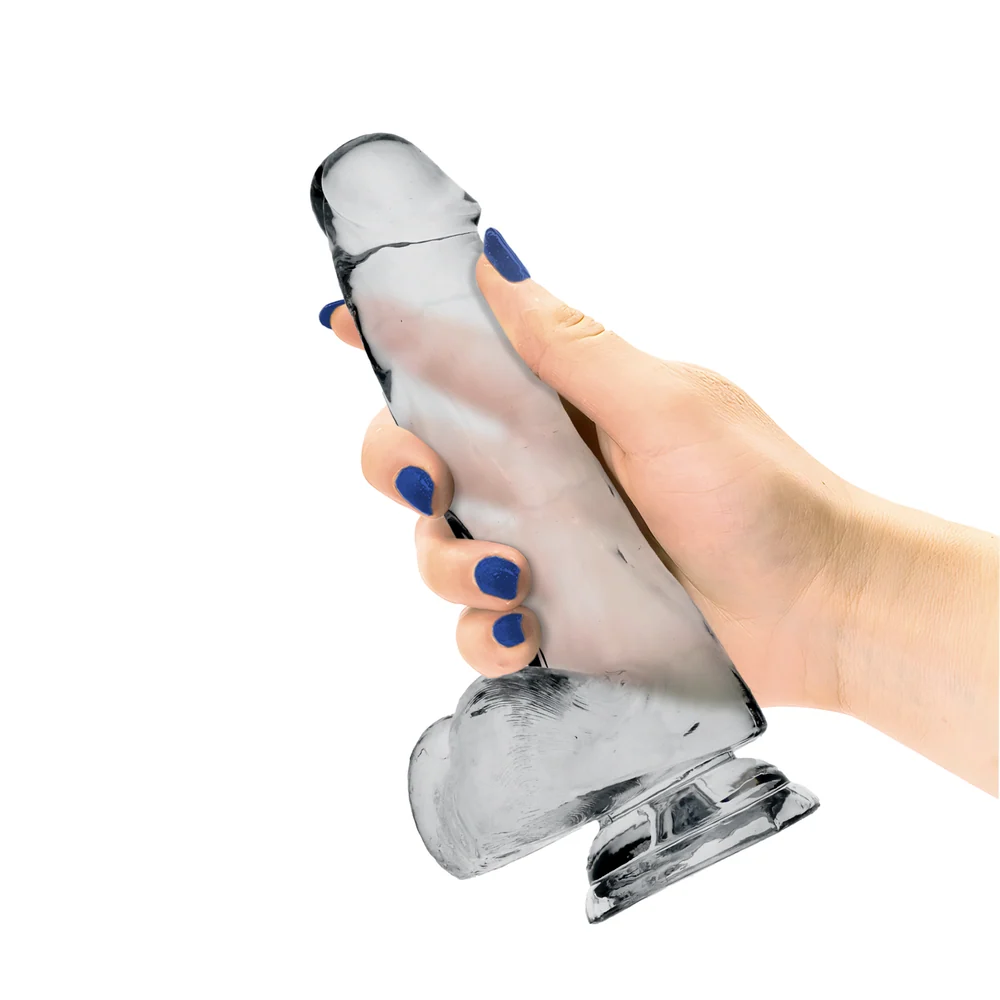 King Cock Clear Cock With Balls, Realistic Suction Cup Dildo