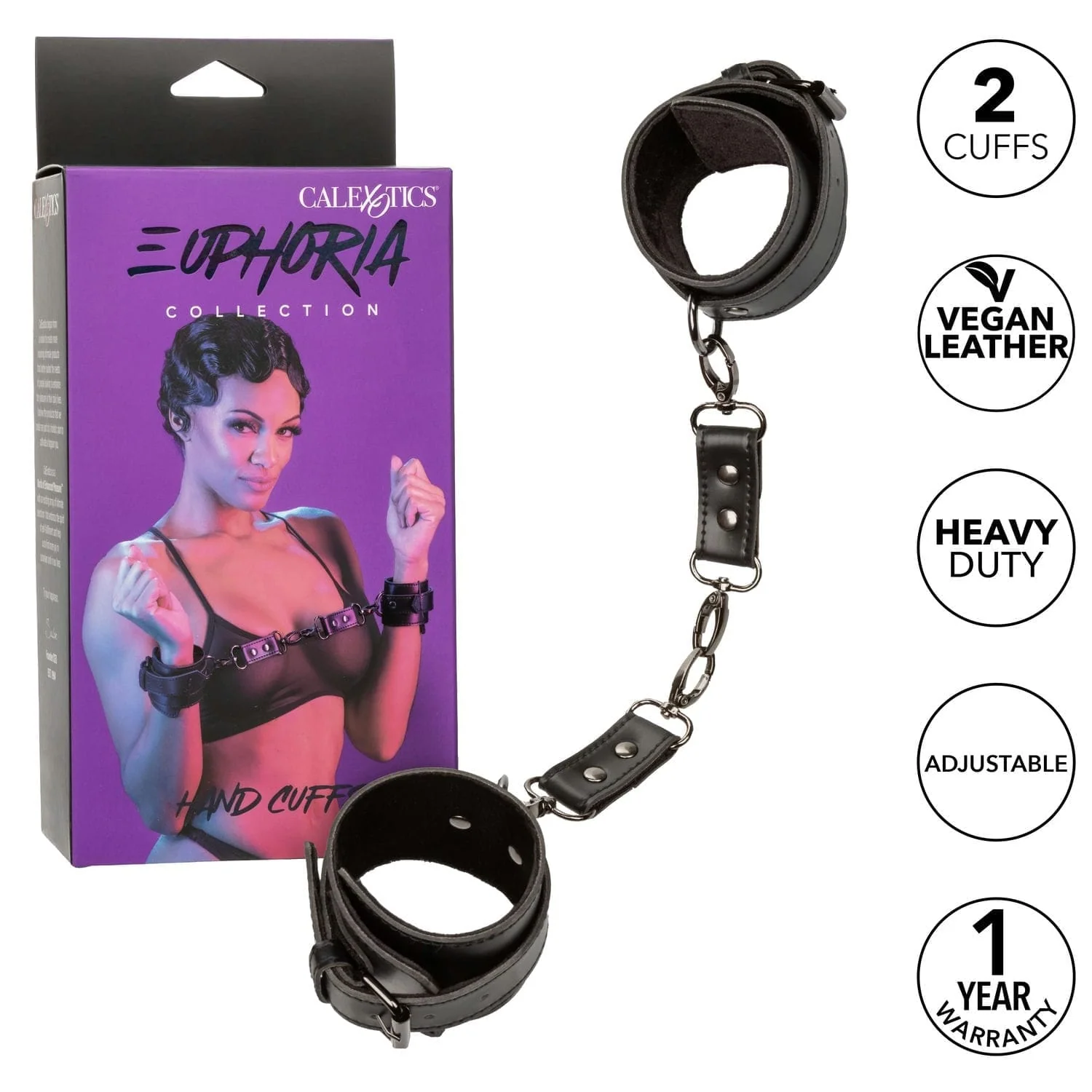 Euphoria Collection 旋转D环手铐（一对）
