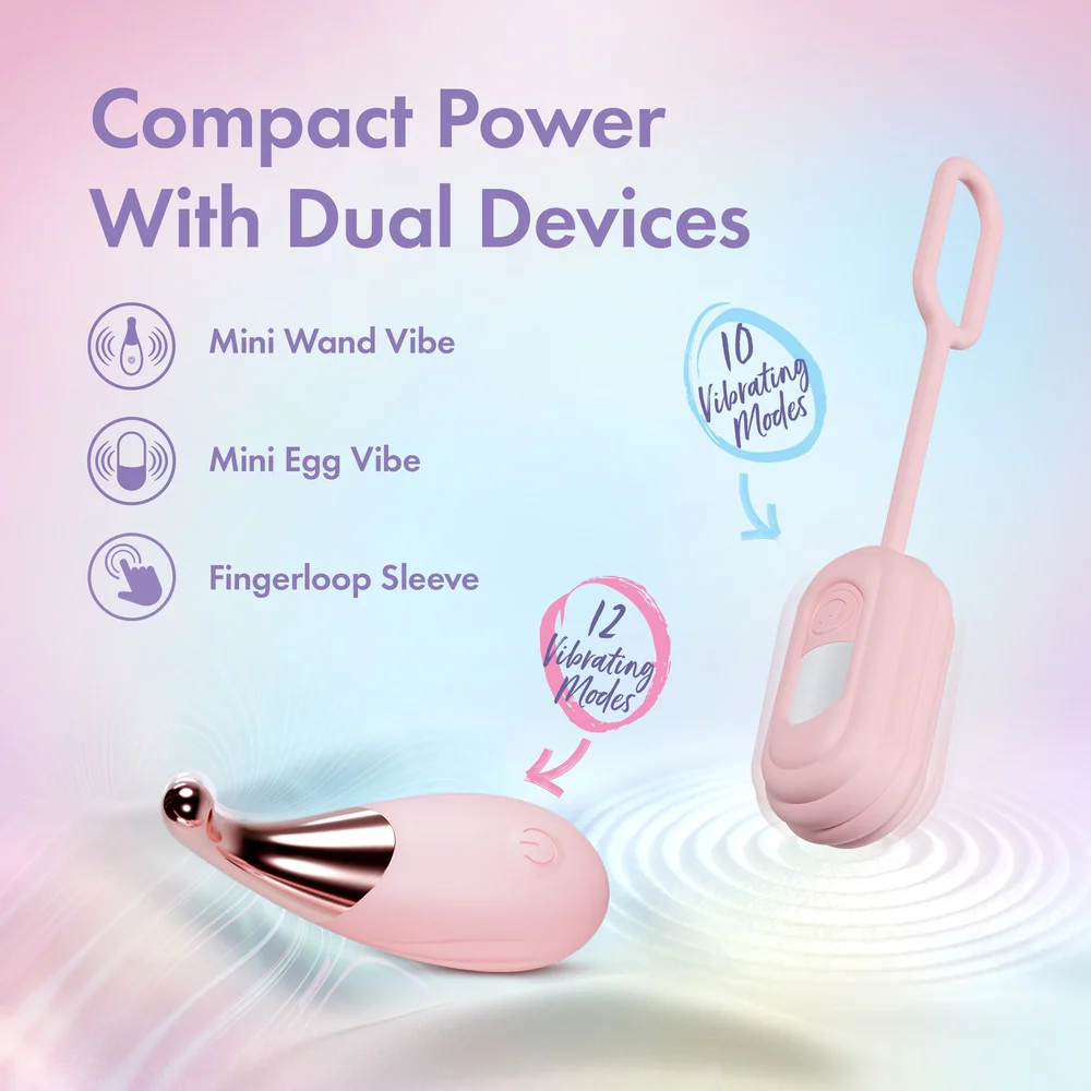 Play With Me Wanderlust Mini Clitoral Wand and Egg Vibrator Set