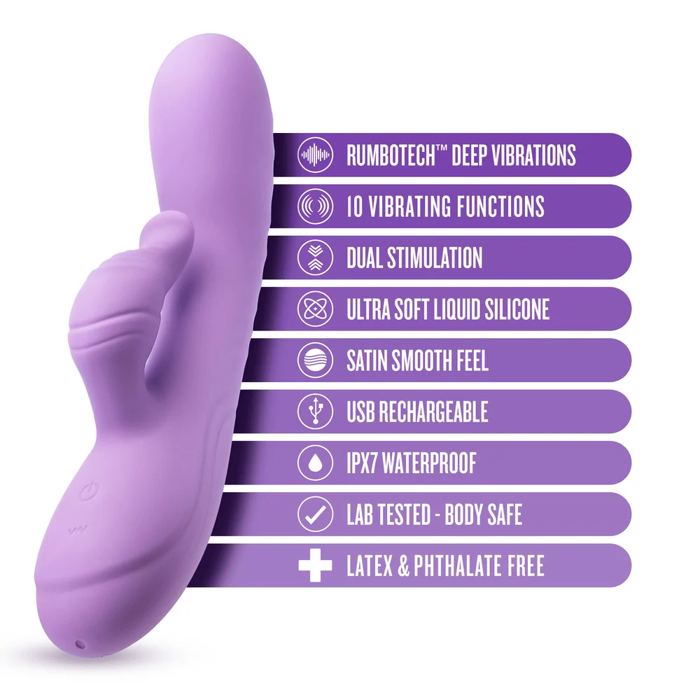 Blush Evelyn Purple Rabbit Vibrator with 10 Vibration Modes
