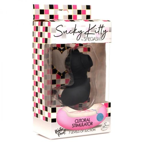 Shegasm Sucky Kitty 7x Waterproof Clitoral Stimulator in Black