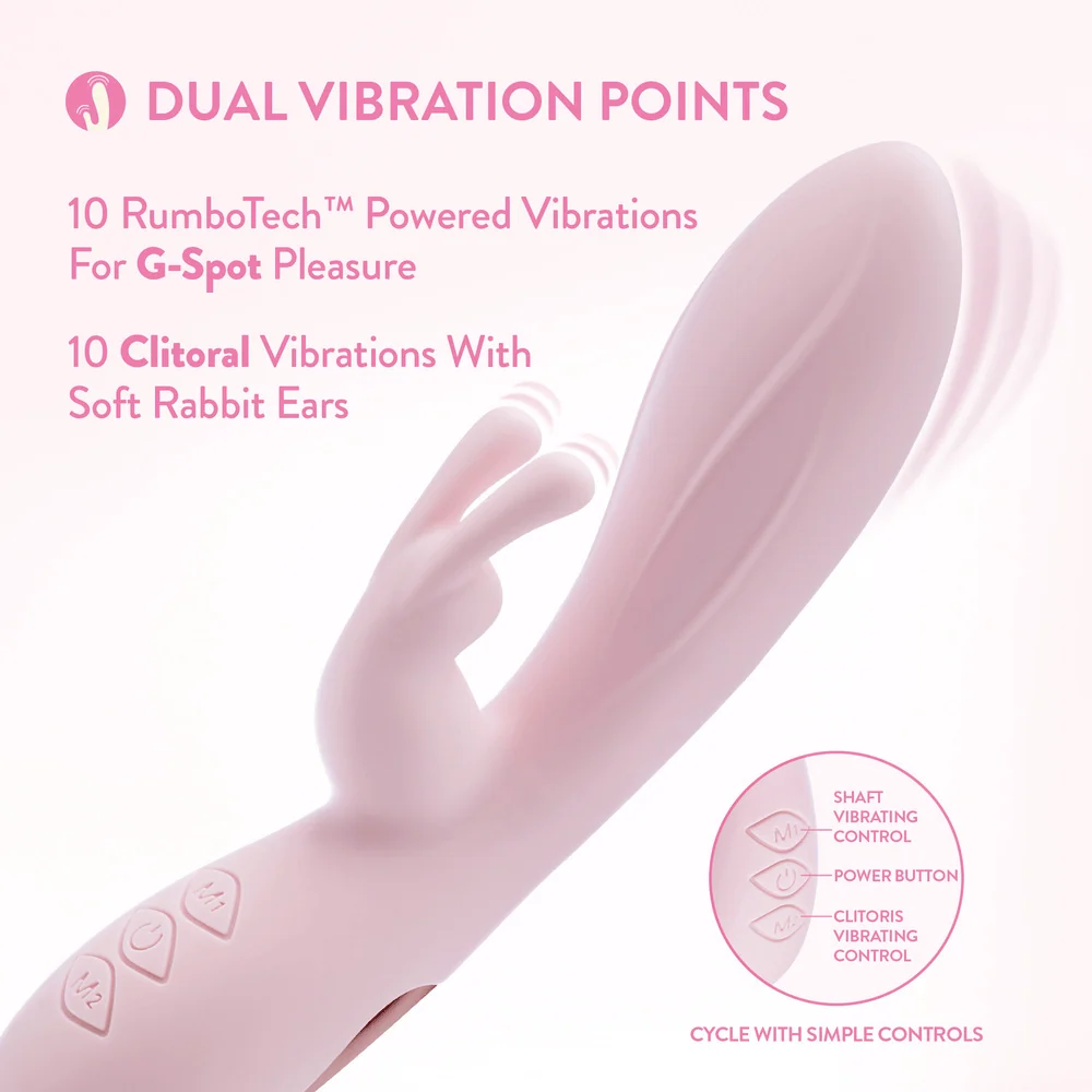 Blush Morgan Pink Rabbit Vibrator with Dual Vibration Points