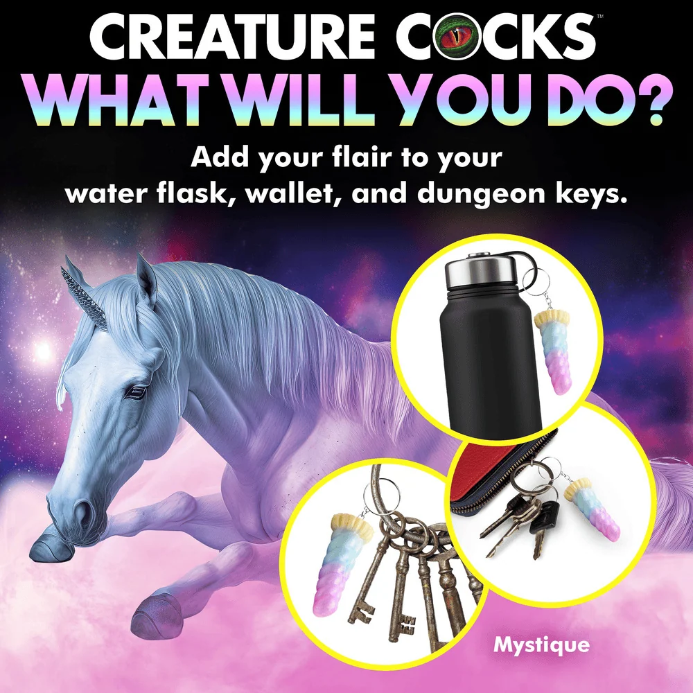 Creature Cocks Mystique Unicorn Silicone Novelty Keychain Charm