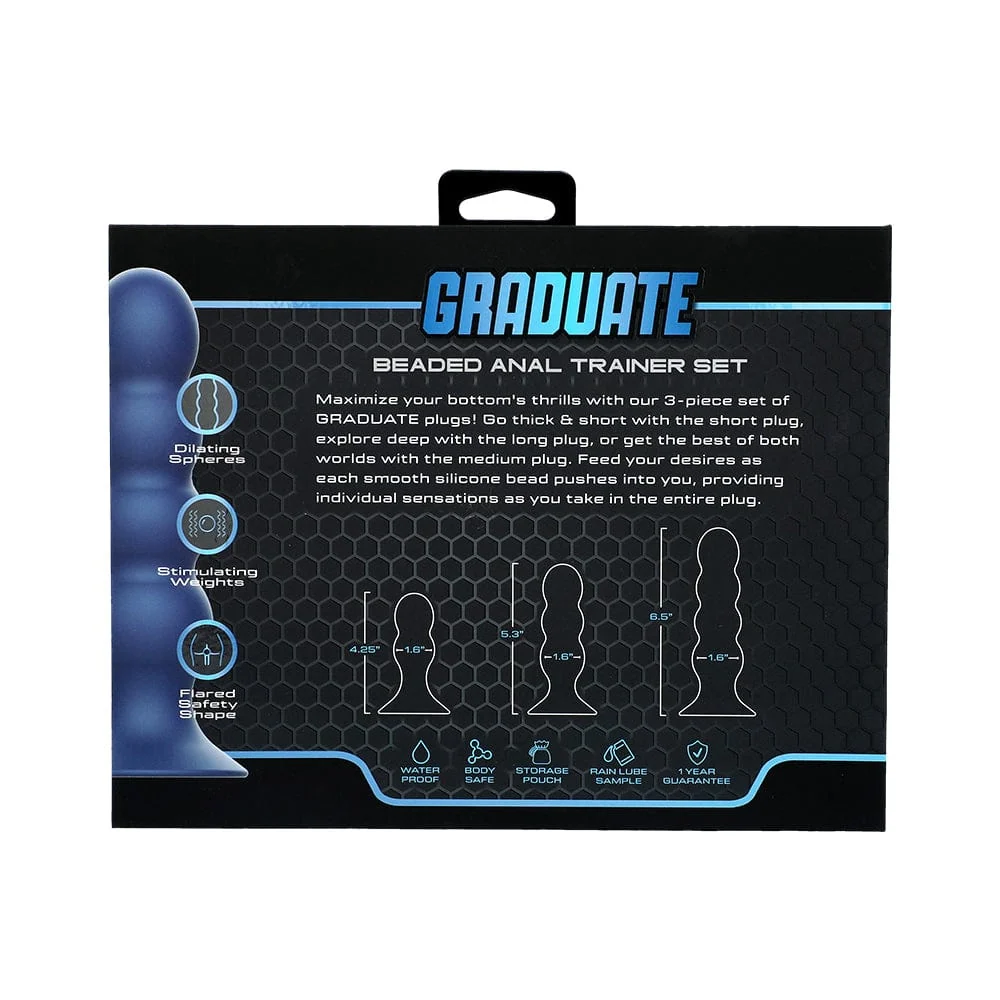 Men.com Graduate 3-Piece Beaded Anal Trainer Kit in Silicone