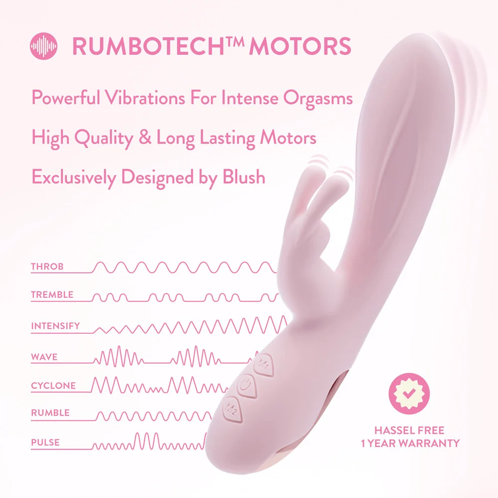 Blush Morgan Pink Rabbit Vibrator with Dual Vibration Points