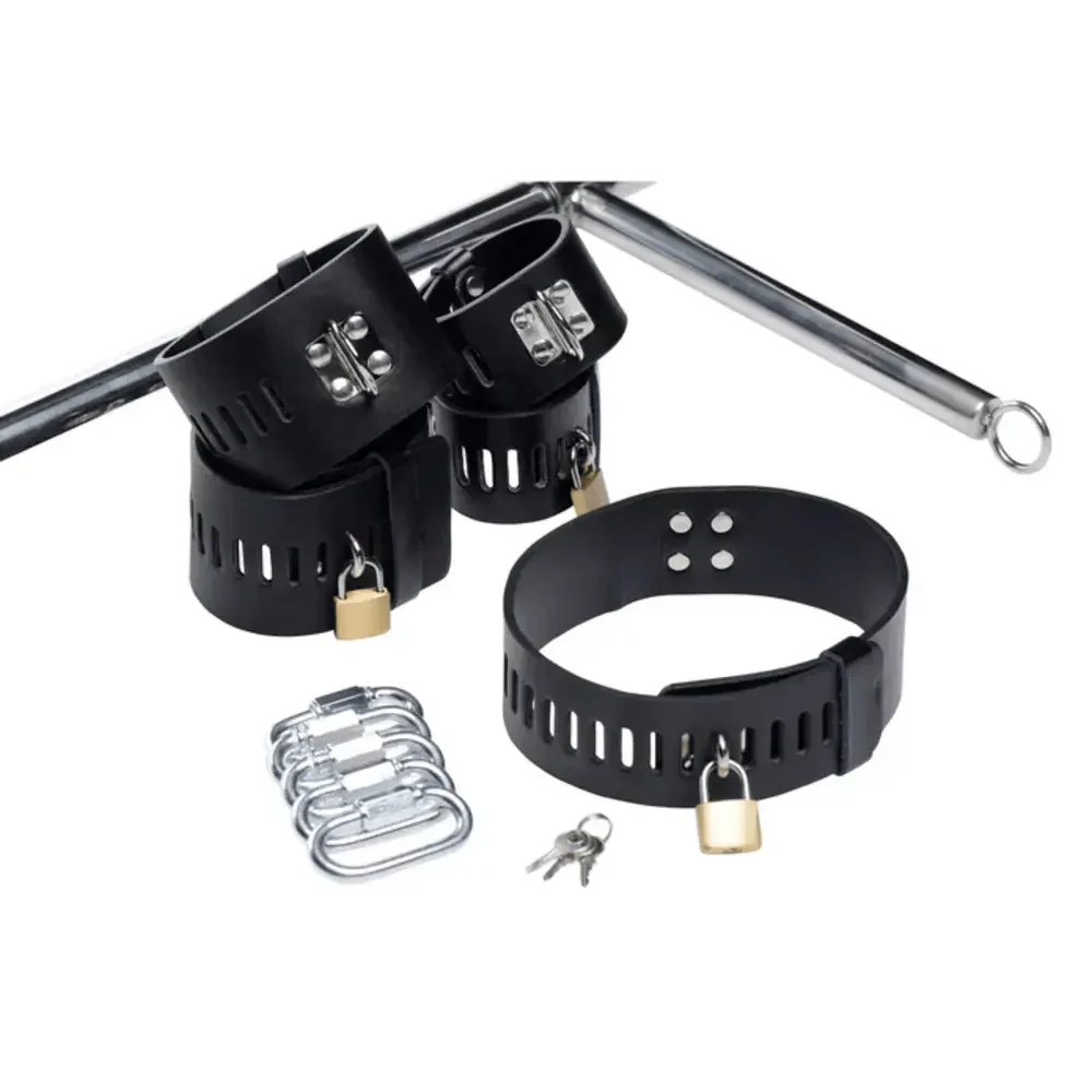 Master Series Imprisoned Metal Stockade with Dildo for Locked-Down Penetration
