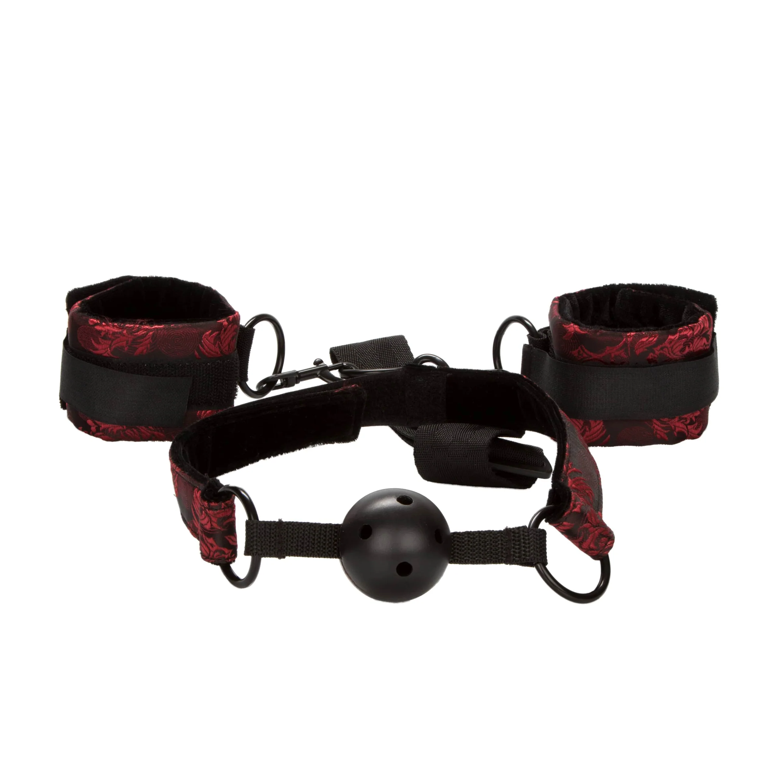 Scandal Breathable Ball Gag With Detachable Universal Cuffs