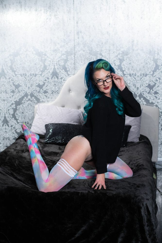 Kix'ies Camo Print Thigh High Stockings With No-Slip Grip