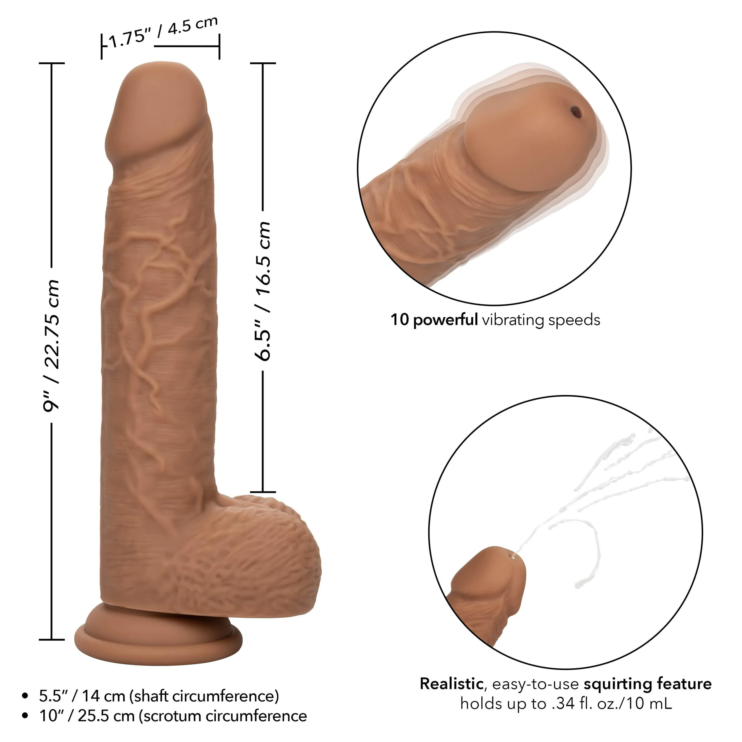 Squirting Fuck Stick Rechargeable Realistic Dildo with Suction Cup