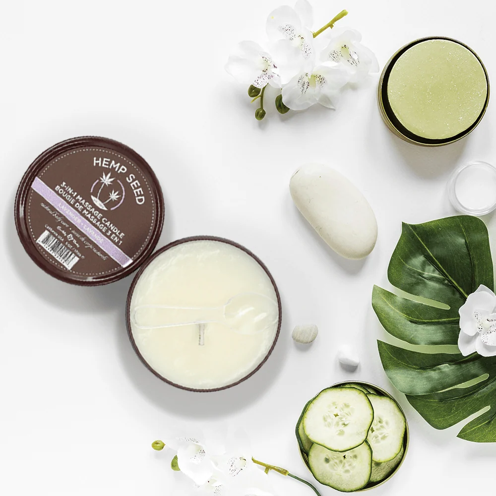 Hemp Seed Massage Candle That Melts into Warm Massage Oil