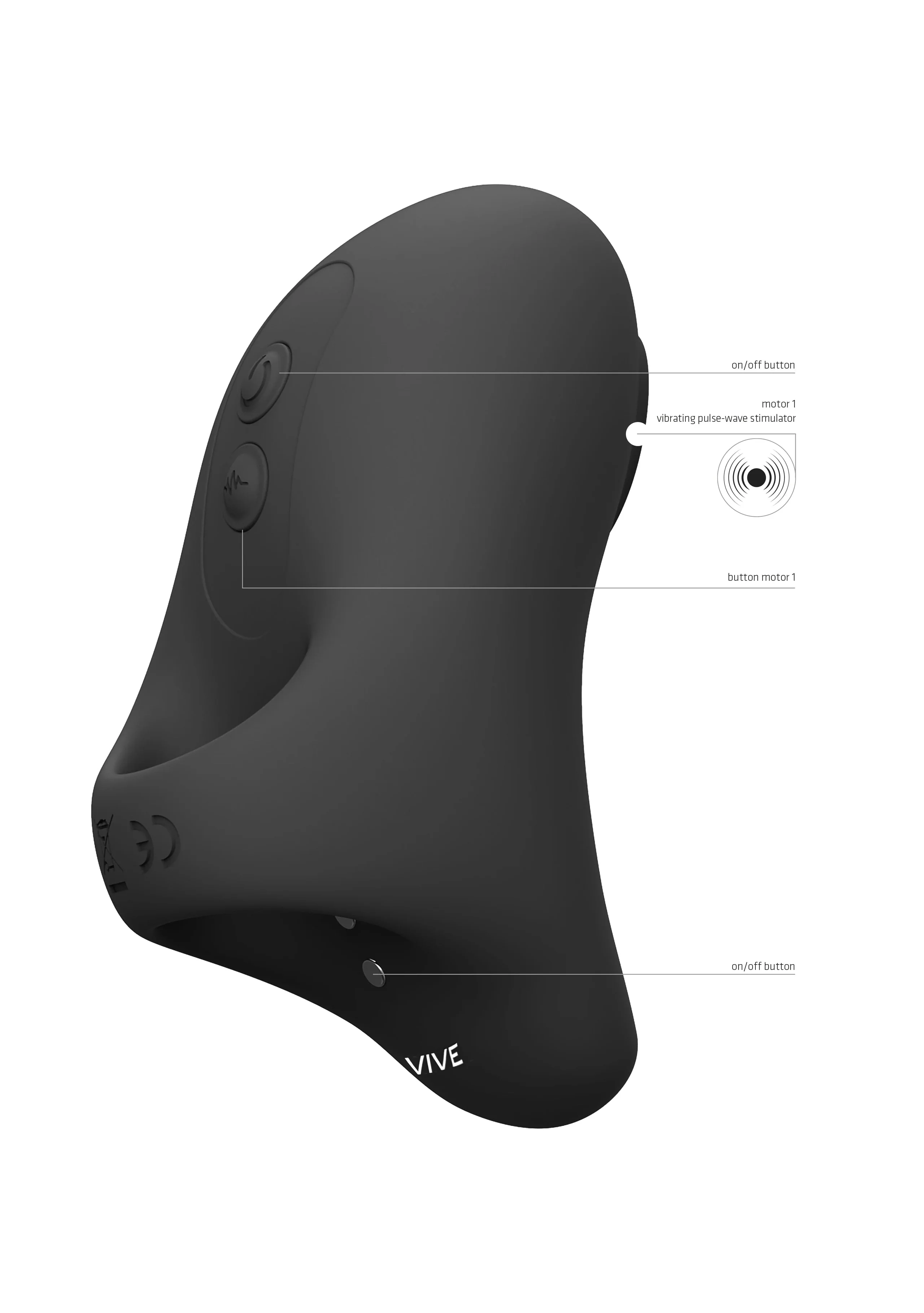 Vive Hana Black Ergonomic Clitoral Finger Vibrator