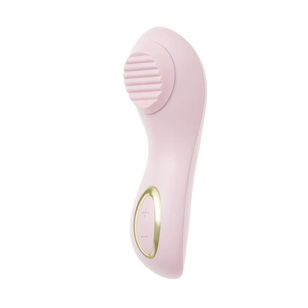Blush Delice Dahlia Silicone Pulsing Clitoral Vibrator With Rotating Pearl