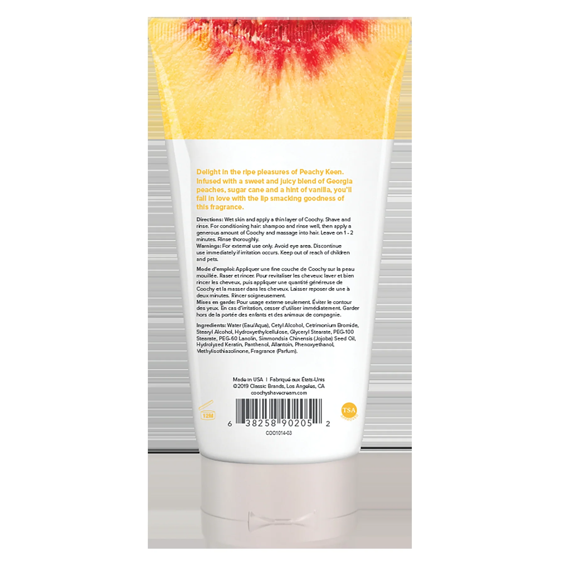 Coochy Shave Cream Peachy Keen with Georgia Peaches, Sugar Cane and Vanilla
