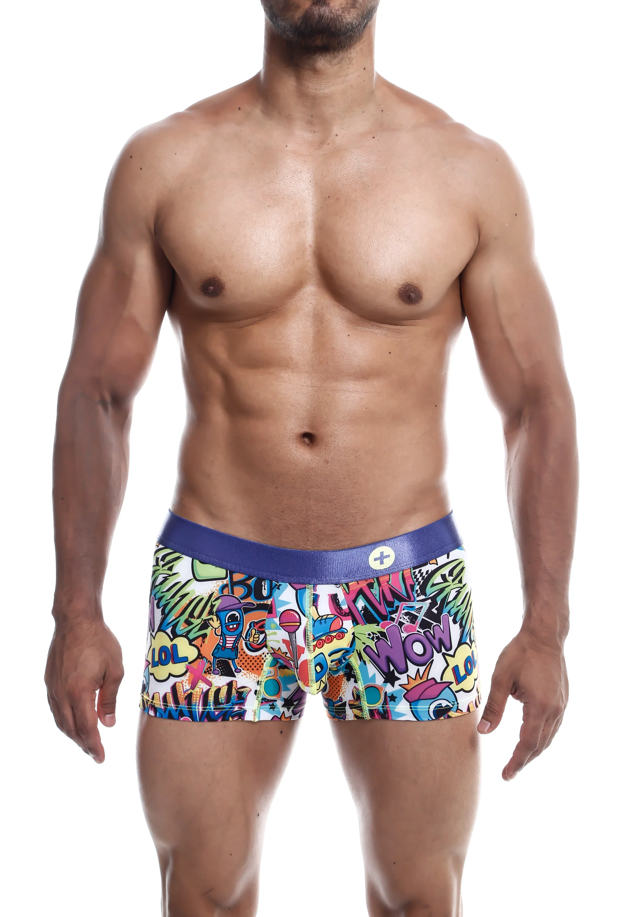 Male Basics Hipster Trunk Men's Boxer Briefs with Doodle Print