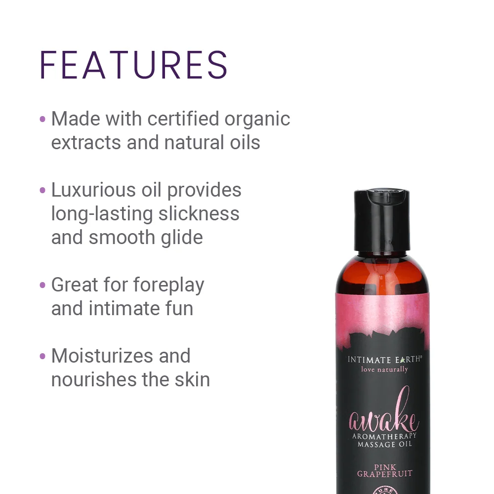 Intimate Earth Massage Oil in Fresh Cut Grass Scent
