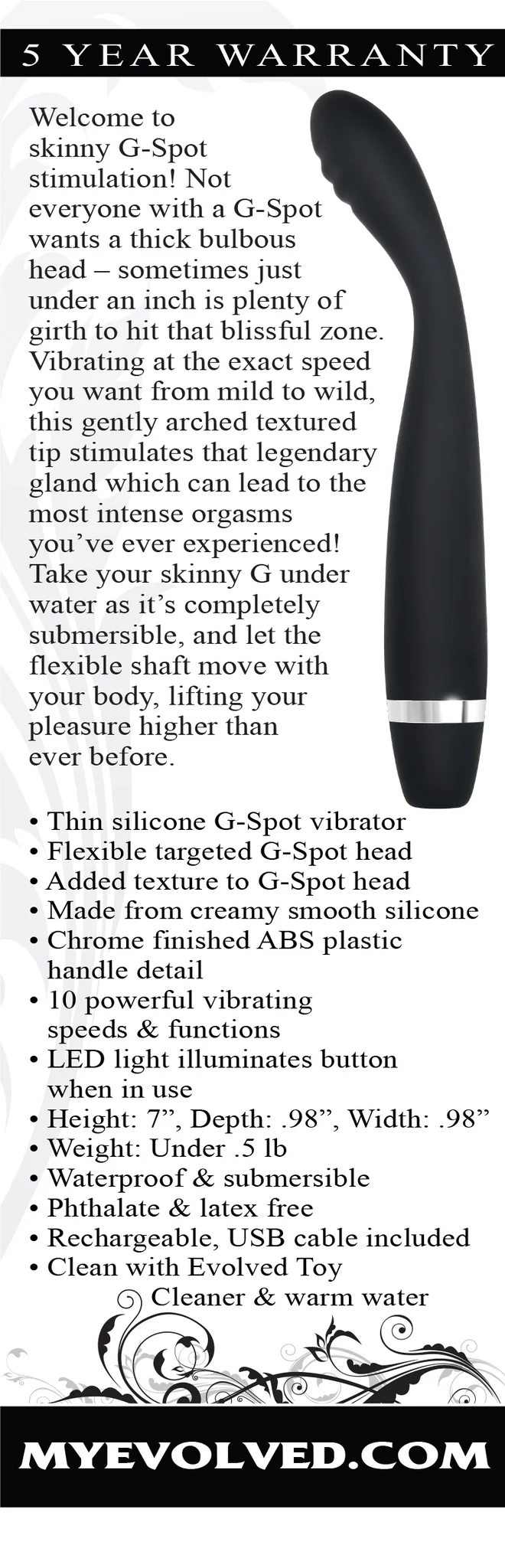 Evolved Novelties Skinny G 纤薄柔性G点振动器（硅胶材质）