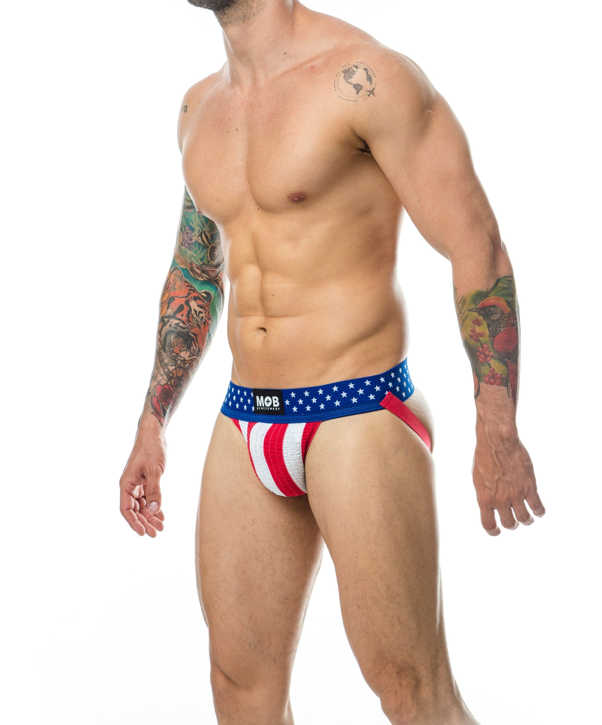 Male Basics Patriot Jock Strap with Three Prints for Sexy Underwear