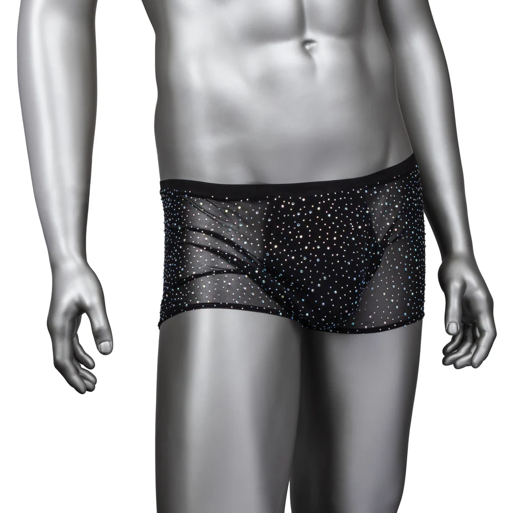 Radiance for Him Boxer Brief with Mesh Panel and Rhinestone Accents