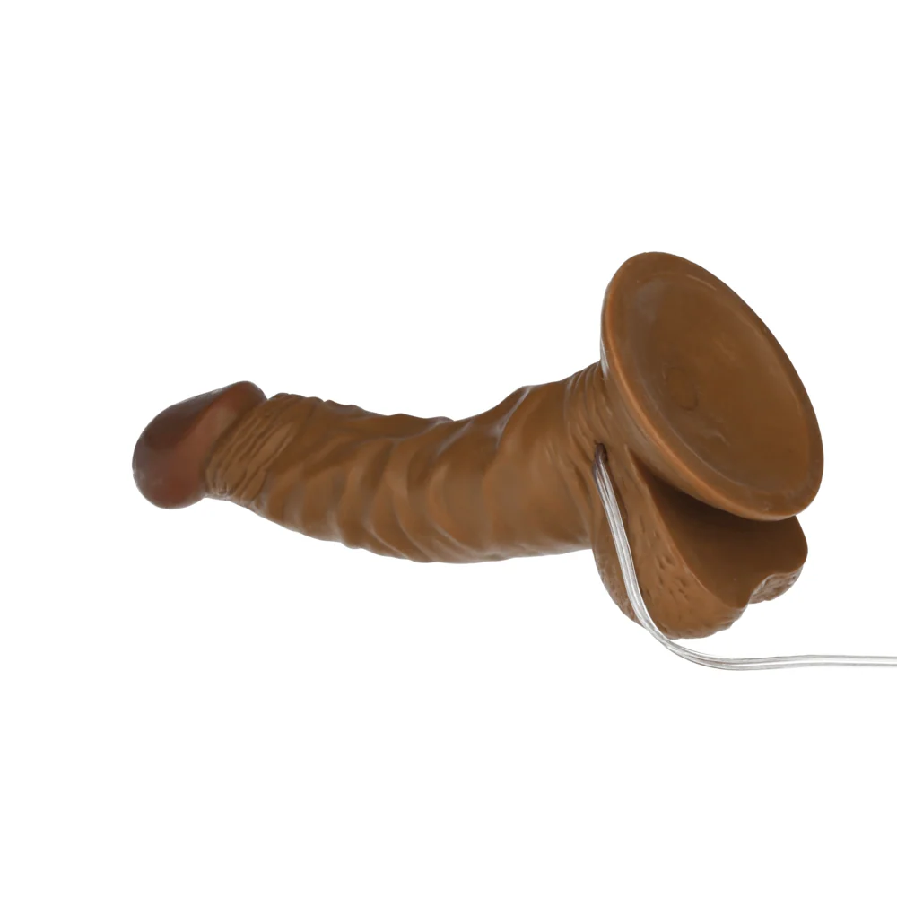 All American Whoppers 7" Vibrating Curved Dong With Balls